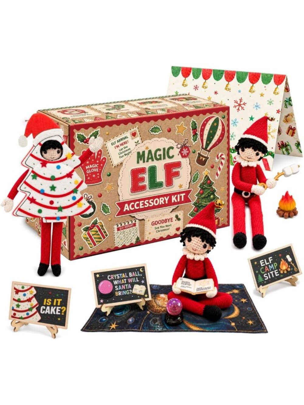 24 Days of Christmas Elf Kit 2026 - Fun Accessories, Props & Magic for Kids